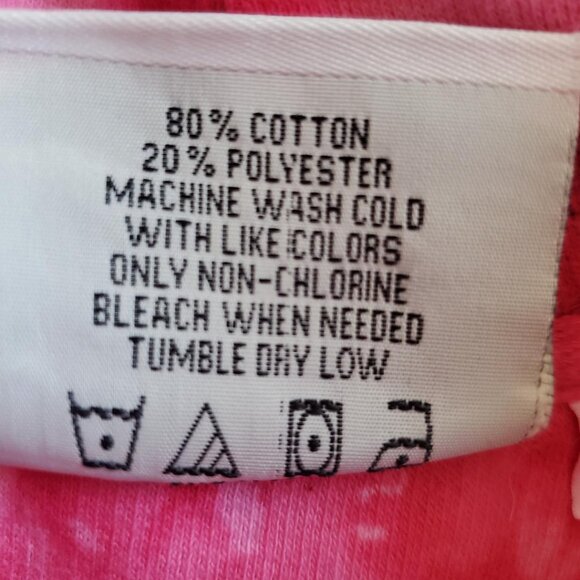 Womens Pink Tie Dye Hoodie Sweatshirt M Love Gymnastics Boho Hippie Athleisure - Picture 13 of 13